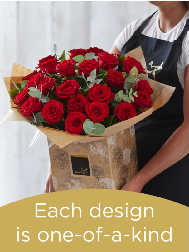 Hand-tied Bouquet of 24 Roses Flower Arrangement